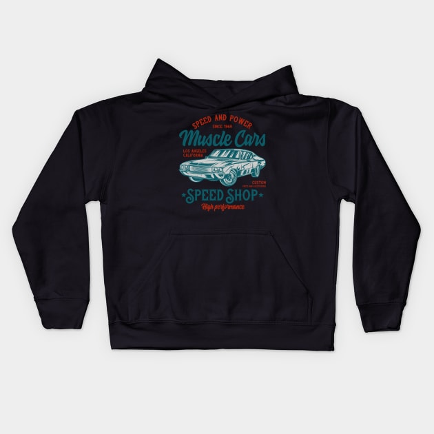 Muscle Cars Kids Hoodie by Jirka Svetlik